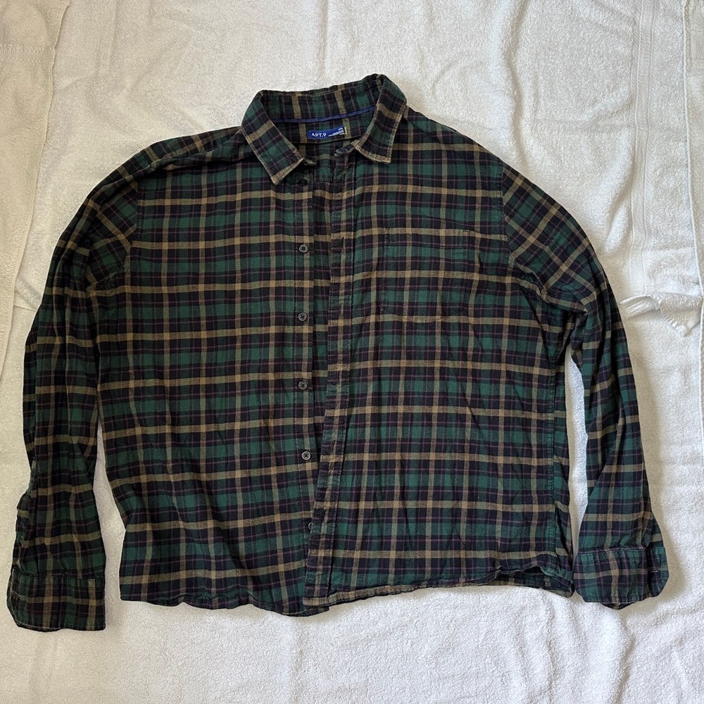 Men's APT. 9 Green Plaid Shirt